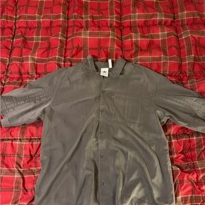 Adidas Men's Charcoal Short Sleeve Shirt Jacket